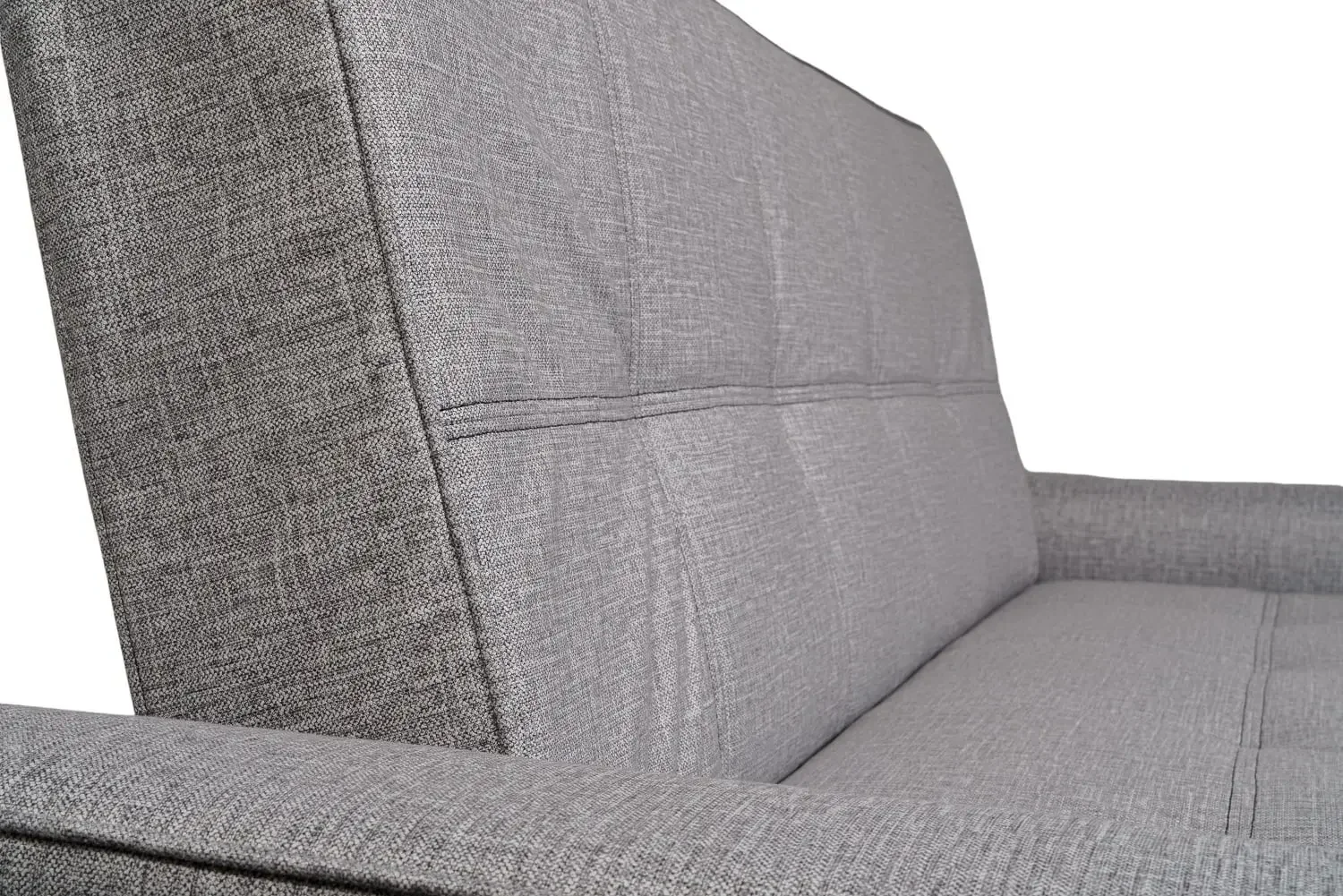 Close-up of a SIXTREND Flex back cushion showing the grid-tufted detail in light grey upholstery.