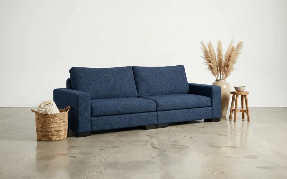 Zen modular two seater sofa in navy blue