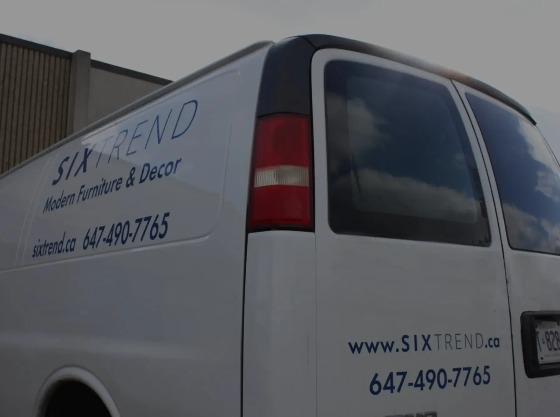 SIXTREND Modern Furniture and Decor branded white delivery van